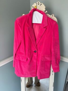 Vero Moda Hot Pink Corduroy Blazer Jacket